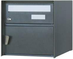 Briefkasten aus sendzimirverzinktem Stahl pulverbeschichtet in schwarz metallic IGP 682
